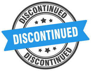 discontinued stamp. discontinued label on transparent background. round sign