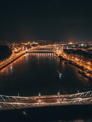liberty bridge and the ferris wheel