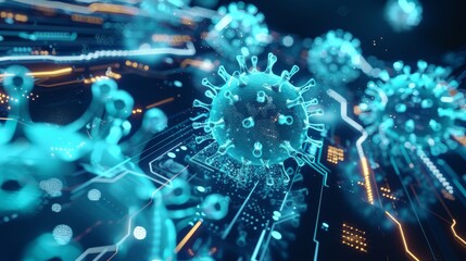 Fototapeta premium digital immune system with artificial intelligence and machine learning algorithms
