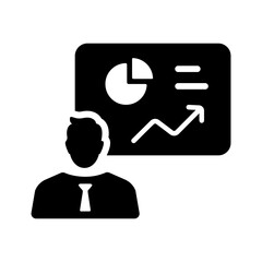 Latest solid icon of data analyst 