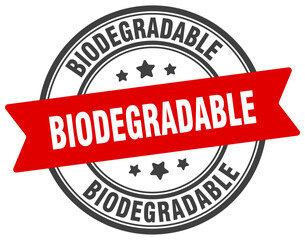 biodegradable stamp. biodegradable label on transparent background. round sign