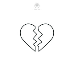 Broken Heart Icon symbol vector illustration isolated on white background