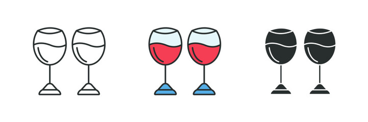 Wine Glasses Icon symbol vector illustration isolated on white background