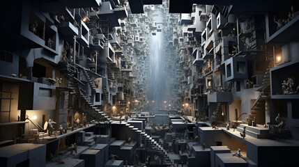 There is a dark alley with a lot of buildings and lights generative ai
 - Powered by Adobe