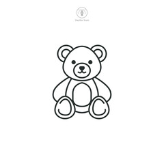 Teddy Bear Icon symbol vector illustration isolated on white background