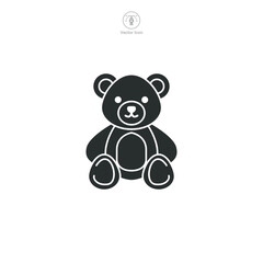 Teddy Bear Icon symbol vector illustration isolated on white background