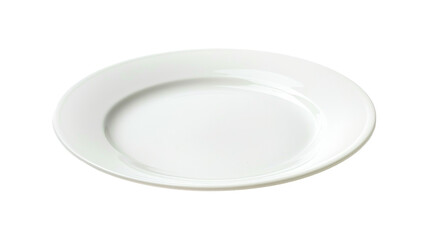 A white plate resting on a white background