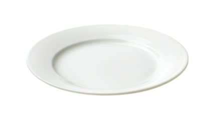 A white plate resting on a white background