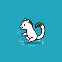 Obraz premium Skipping_Skunk_Skunk_happily_skipping_along_Modern_Li