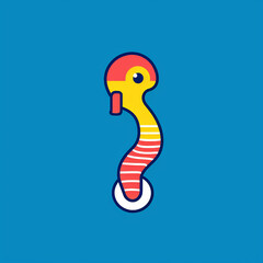Fototapeta premium Sock_Puppet-Spinning_Seahorse_Modern_Line_Icon_Vector_
