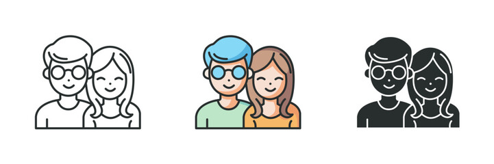 Couple or Two People Icon symbol vector illustration isolated on white background