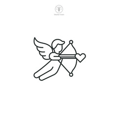 valentine cupid arrow Icon symbol vector illustration isolated on white background