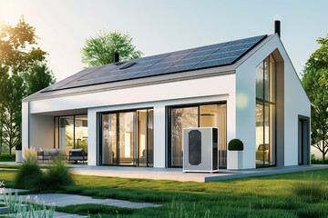 Modern Energy-Efficient Home with Solar Panels