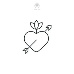 Heart with Arrow Icon symbol vector illustration isolated on white background