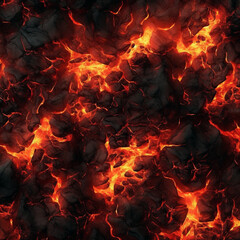 Lava illustration. Molten rock from a volcano. Flows down the mountainside, glowing hotly the power of nature.