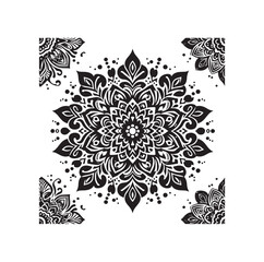 Mandala floral vector illustration set