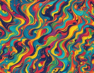 Colorful flowing liquid paint abstract background.