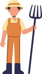 A male Farmer character. Flat vector illustration