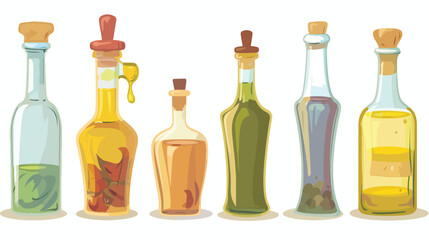 Oil glass bottle icon. Cartoon cooking ingridient Cartoon