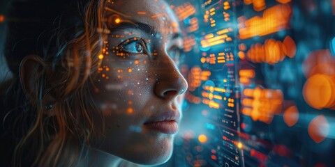 Close up of people and technology, visual for banner o advertisement