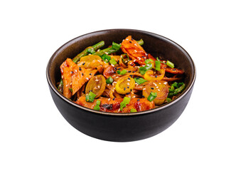 Spicy stir-fry chicken with vegetables