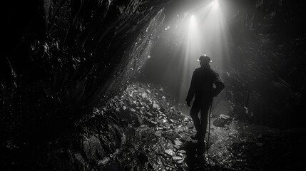 Buried deep underground the coal miner is a lone figure his headlamp illuminating the seemingly endless darkness.