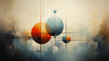 Abstract modern colorful digital art made with geometric shapes
