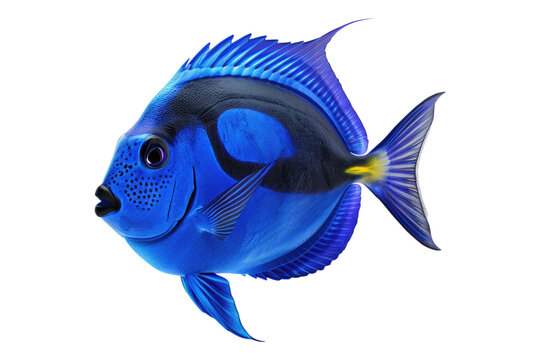 recommend clip art: Blue tang fish isolated on white background