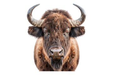 Buffalo face isolated on white background