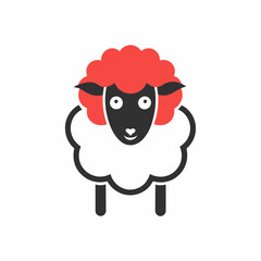 Sheep logo icon design vector art silhouette illustration