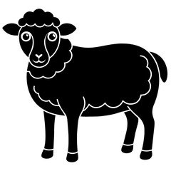 Sheep icon vector art silhouette illustration