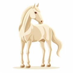 Obraz premium Graceful 2D illustration of a horse standing calmly. Beautiful and serene.