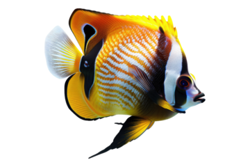 Butter fly fish isolated on white background