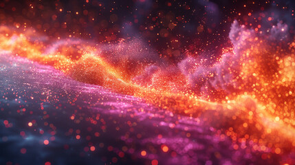 Obraz premium A vibrant explosion border with dynamic light beams and particles, isolated on a clear background, providing a powerful visual impact.