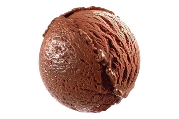 Obraz premium Chocolate ice cream ball isolated on white background