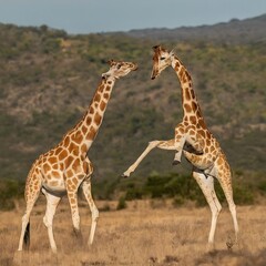 Obraz premium Giraffe Majesty Graceful Wildlife Photography for Design Projects