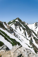 残雪期の唐松岳