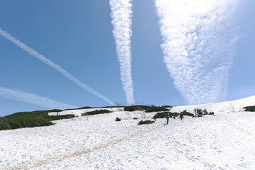 残雪期の唐松岳