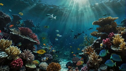 Naklejka premium coral reef in the sea