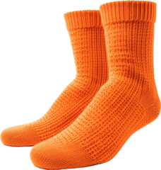 pastel orange socks isolated on white or transparent background,transparency 