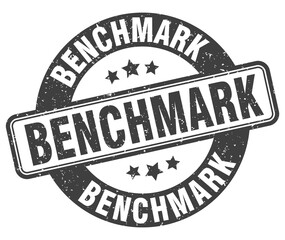 benchmark stamp. benchmark label. round grunge sign