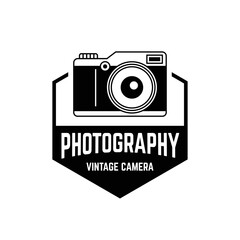 Vintage Camera Photography Vector Label, Logo Template with Retro Typography.
