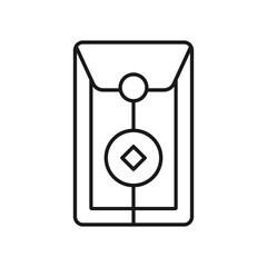Chinese New Year Envelope Icon With Outline Design Style