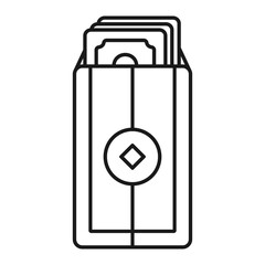 Chinese New Year Envelope Icon With Outline Design Style
