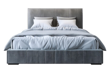 Modern bed king size isolated on white background