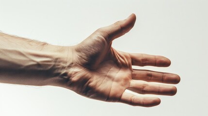 A hand on a white background with a clipping path