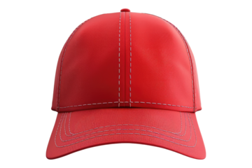 Red baseball cap isolated on white background