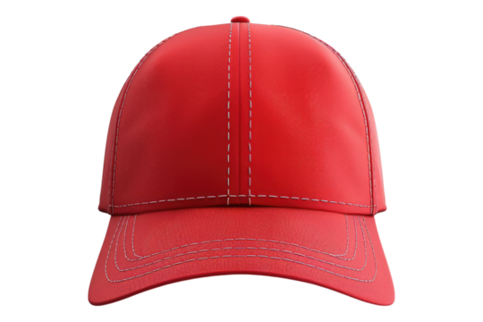 Red baseball cap isolated on white background