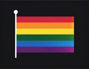 vector image of the lgbt flag on black background, queer pride month, wallpaper logo gay heart