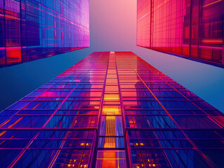 Futuristic Skyscrapers with Neon Lights